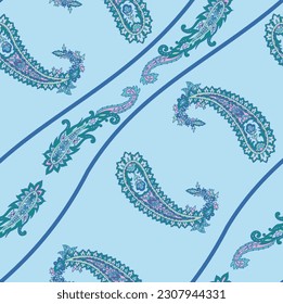 Flowers and branches with leaves, flora, and vegetation of summer or spring. Blooming and blossoming, flourishing motif. Seamless pattern, wallpaper print or background. Vector in flat style