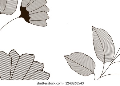 flowers with branches and leaves icon