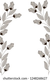 flowers with branches and leaves icon
