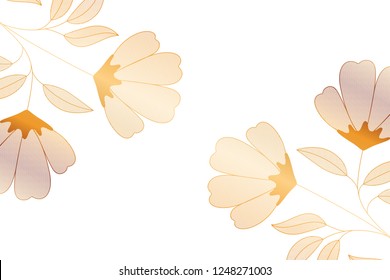 flowers with branches and leaves isolated icon