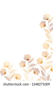 flowers with branches and leaves isolated icon