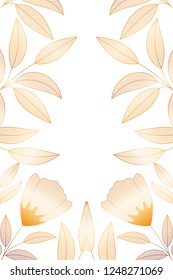 flowers with branches and leaves isolated icon
