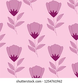 flowers with branches and leaves pattern
