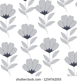 flowers with branches and leaves pattern