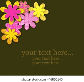 Flowers with brown background