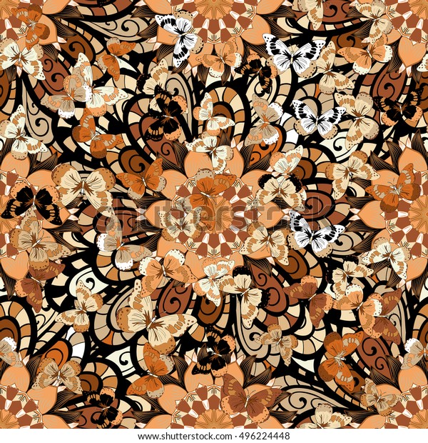 Flowers Brown Petals Flowers Background Vector Stock Vector (Royalty ...