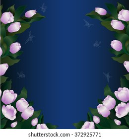 Flowers and buds of tulips. Vector Graphics - wallpaper.