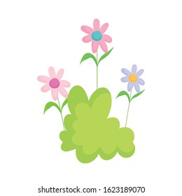 flowers bush foliage gotanical vegetation icon vector illustration