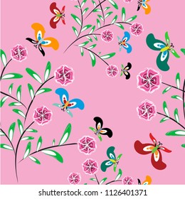 flowers with butterflies
