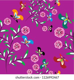 flowers with butterflies