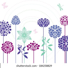 Flowers and butterflies