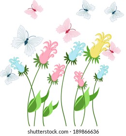 flowers and butterflies