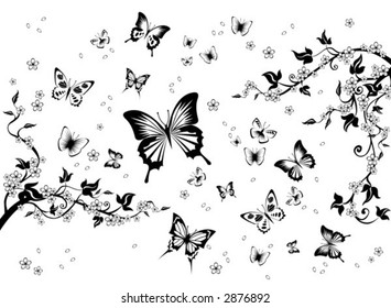 Flowers and Butterflies