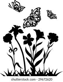 Flowers and butterflies