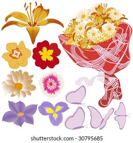 Flowers and butterflies