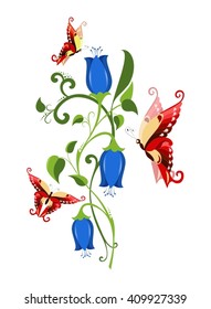 flowers and butterflies
