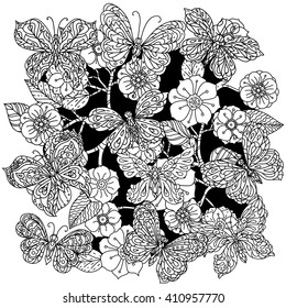flowers and butterflies 