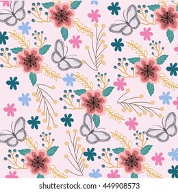 Flowers And Butterflies