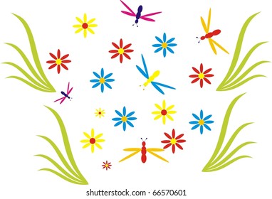 Flowers and butterflies