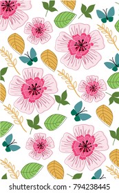 Flowers and butterflies