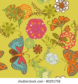 flowers and butterflies