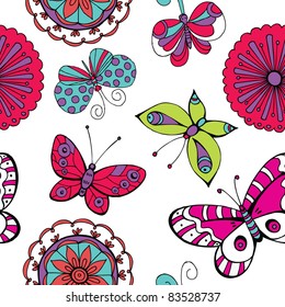 flowers and butterflies
