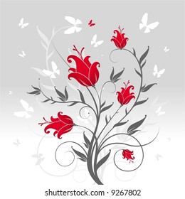 Flowers and butterflies