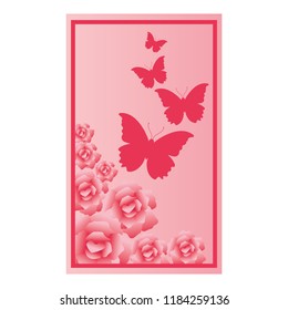 Flowers and butterflies card