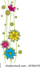 flowers and butterflies card