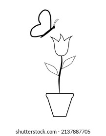 flowers and butterflies icon vector illustration logo template