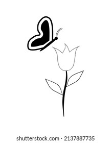 flowers and butterflies icon vector illustration logo template