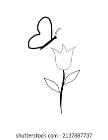 flowers and butterflies icon vector illustration logo template