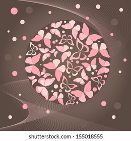Flowers and butterflies . Vector Illustration.