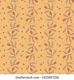 Flowers and butterflies vertical seamless vector pattern. Beautiful surface print design for fabrics, stationery, feminine scrapbook paper, elegant gift wrap, backgroudns, home decor, and packaging.
