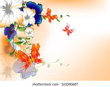 Flowers with butterfly