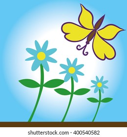 Flowers with butterfly
