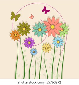 flowers with butterfly