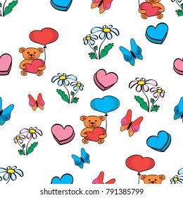 flowers butterfly
Bear with a heart pattern St. Valentine's Day