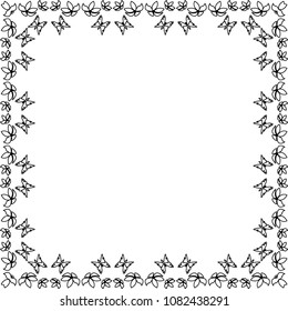 Flowers and butterfly. Frame, border for the design of postcards or web pages. Elements for decoration.
