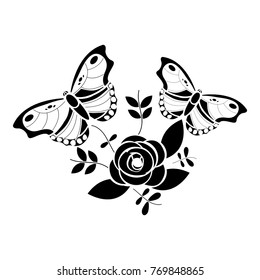 flowers and butterfly icon image 