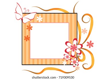 flowers with card border