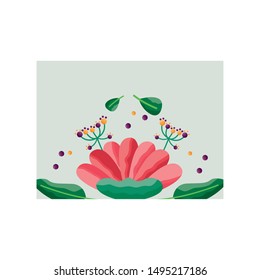 Flowers card design, floral nature plant ornament garden decoration and botany theme Vector illustration