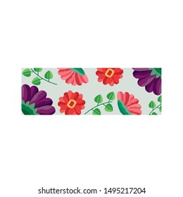 Flowers card design, floral nature plant ornament garden decoration and botany theme Vector illustration