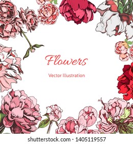 Flowers Card Hand Drawn Sketch Wedding Stock Vector (Royalty Free ...