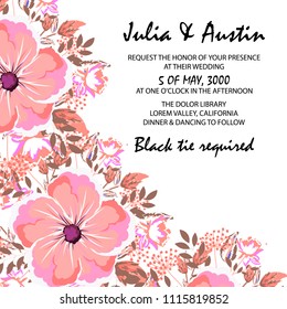 Flowers card invitation