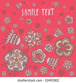 flowers card - vector illustration