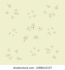 Flowers carelessly drawn. For printing on fabric, bedding, clothing, wallpaper.
