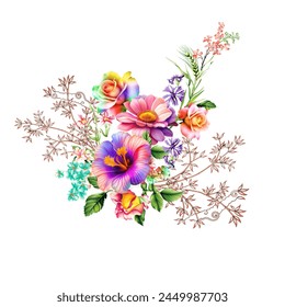 Flowers carry the scent of spring, flower design for any kind of textile design kurti  design all over 