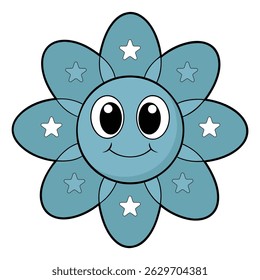 flowers cartoon 4th of july vector