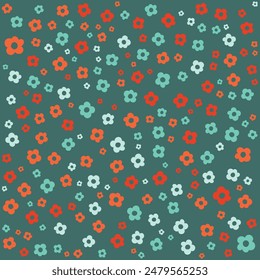 Flowers chaotic cartoon background pattern gift decor